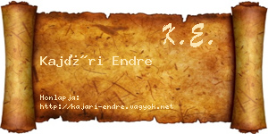 Kajári Endre névjegykártya